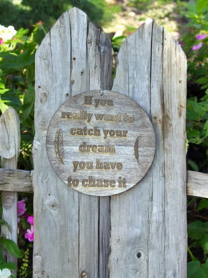 Cirlce Wood Engraved Quote Wall Hanging Decor 5.5in - JoyfulBliss Co.