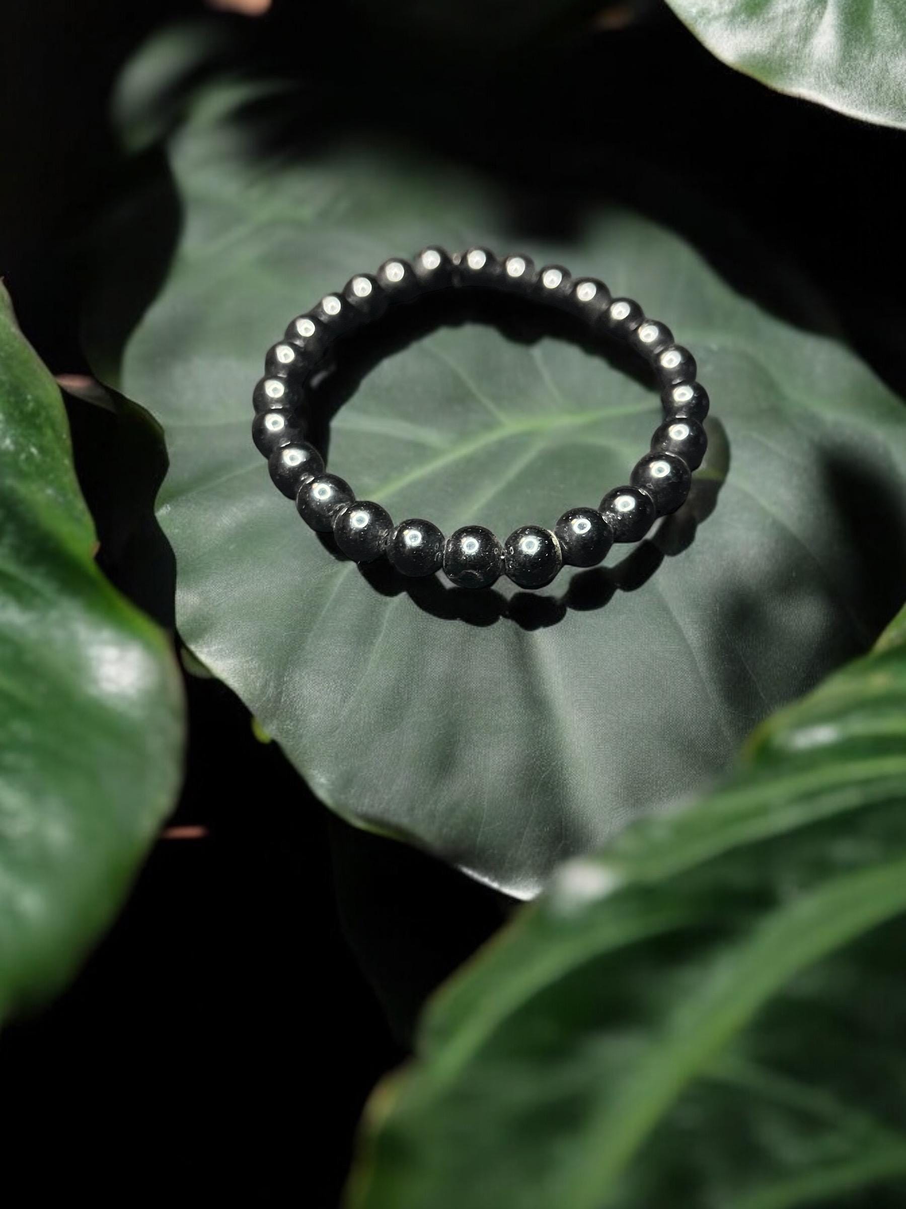 Black Onyx 8mm Natural Gemstone Beaded Stretch Bracelet Unisex - JoyfulBliss Co.