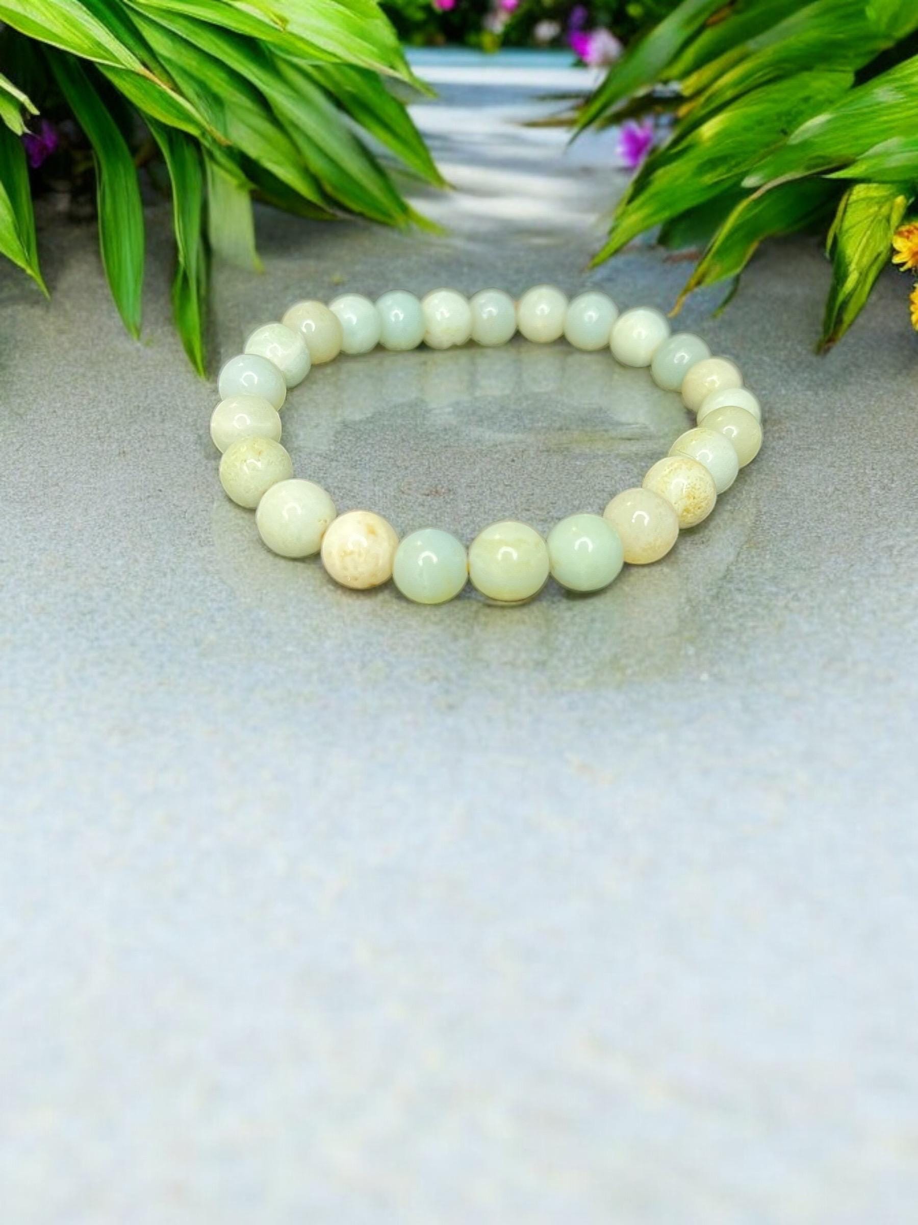 Amazonite 8mm Natural Gemstone Beaded Stretch Bracelet Unisex - JoyfulBliss Co.