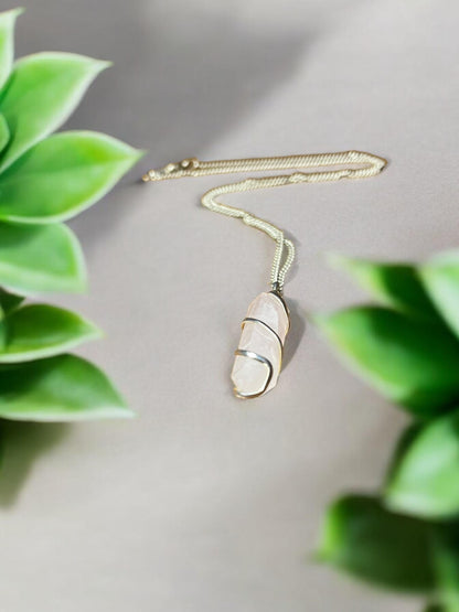 Rose Quartz Natural Gemstone Pendant - JoyfulBliss Co.