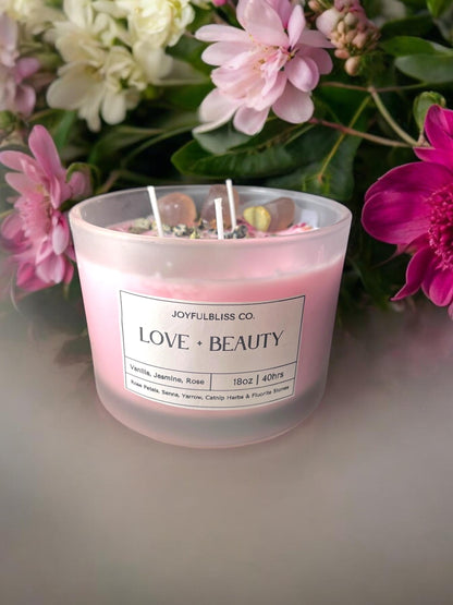 Love & Beauty Handmade 18oz Ritual 3 Wick Candle - JoyfulBliss Co.