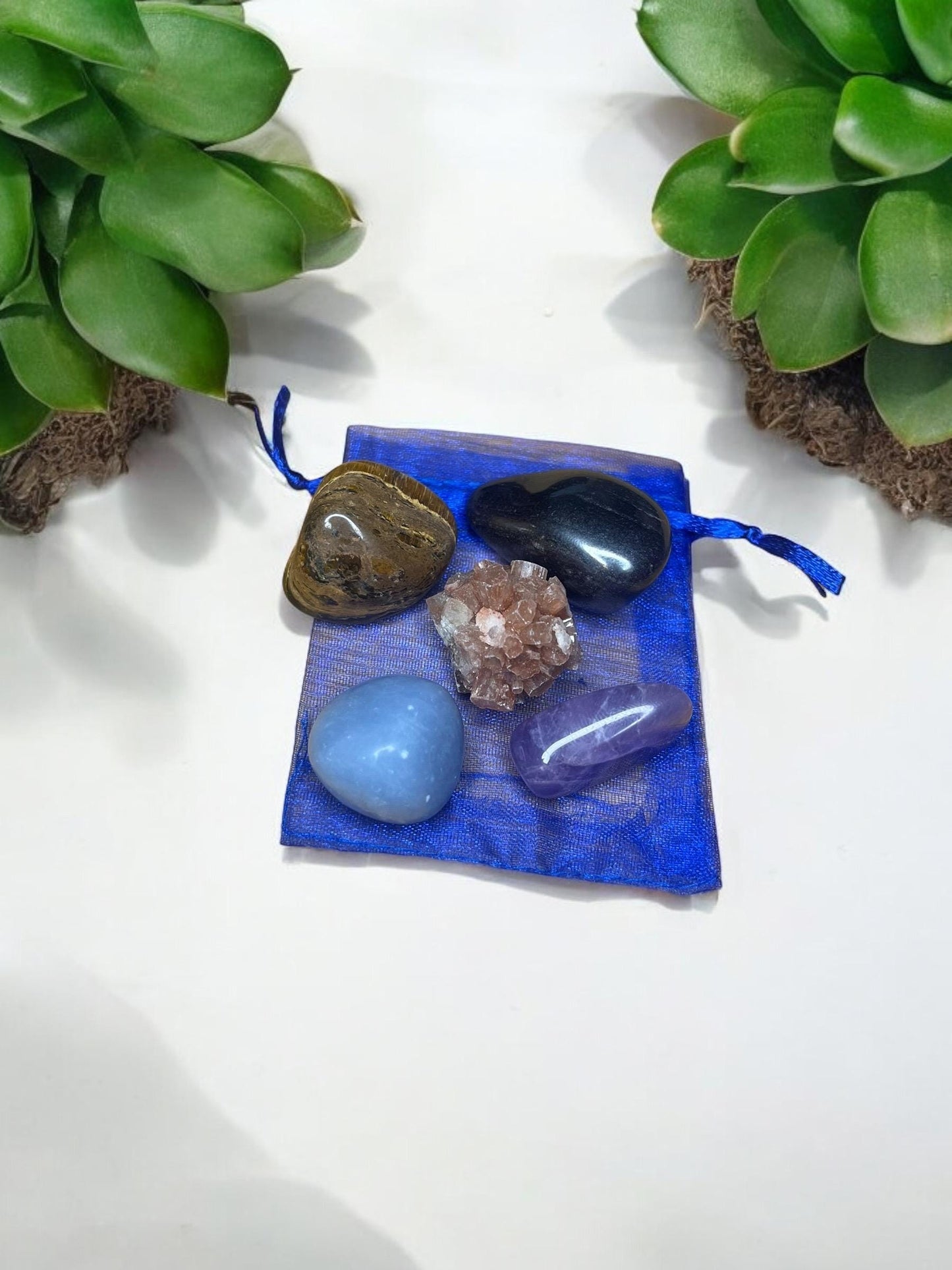 Courage & Protection Natural Gemstone Tumbled Stones Set - JoyfulBliss Co.