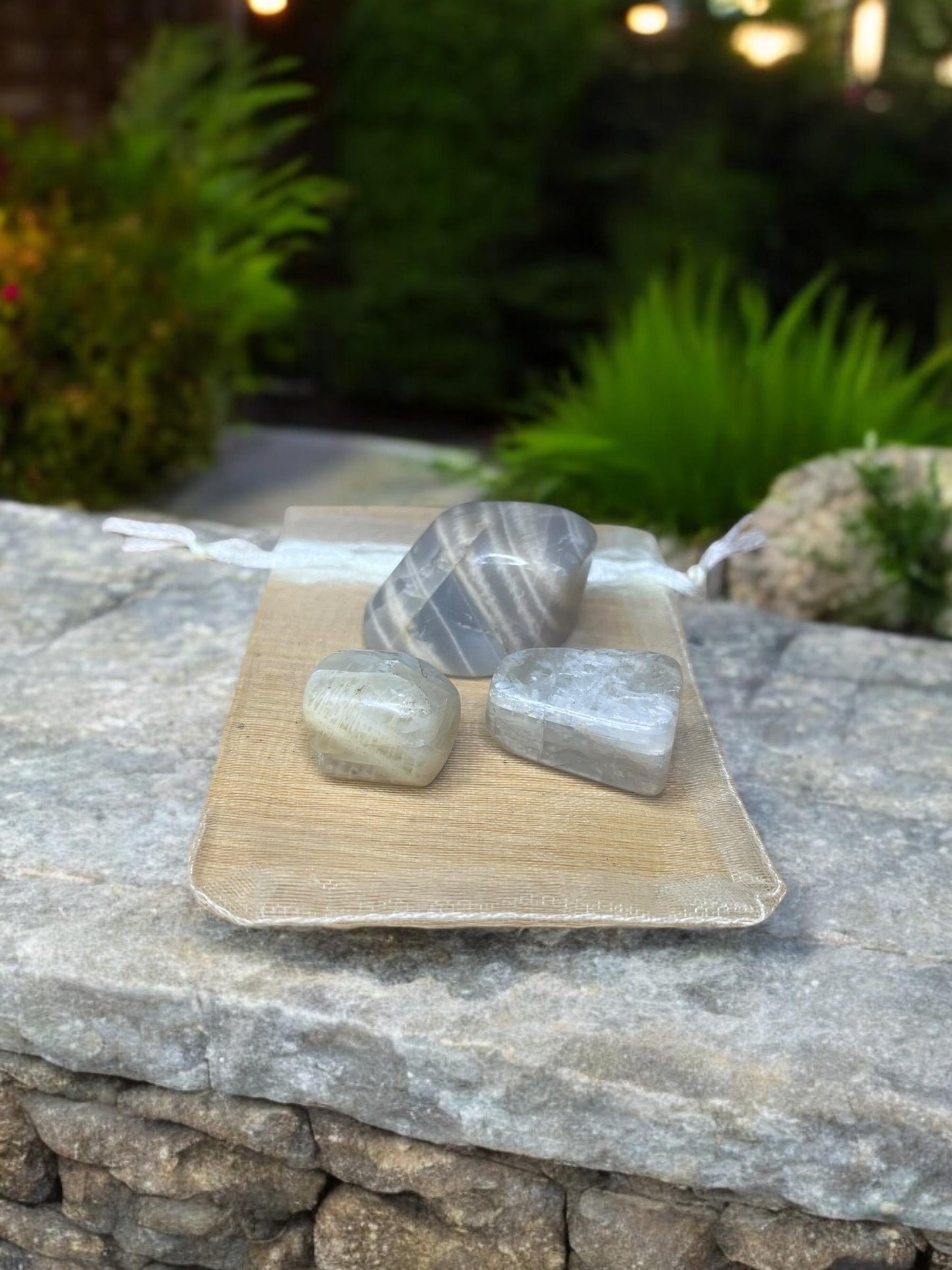 Moonstone Natural Gemstone Tumbled Stones (Set of 3) - JoyfulBliss Co.