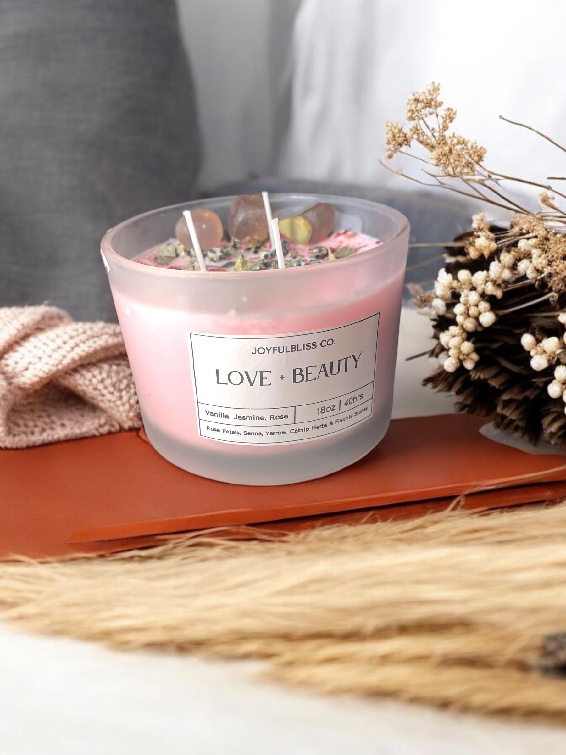 Love & Beauty Handmade 18oz Ritual 3 Wick Candle - JoyfulBliss Co.