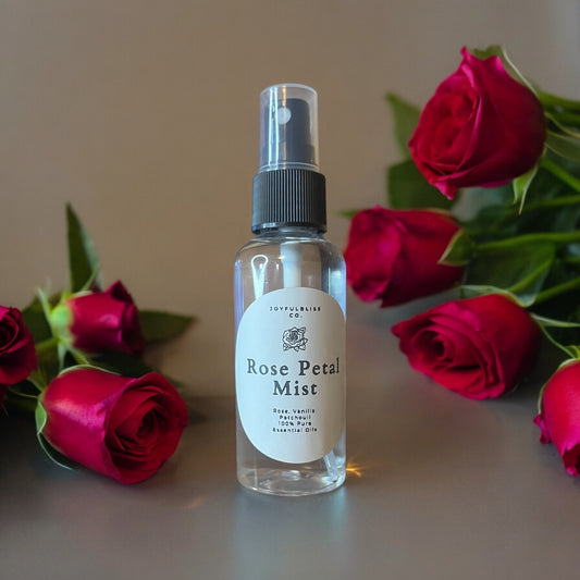 Rose Petal Mist AromaTherpay 2oz Spray Rose, Vanilla, Patchouli Natural Essential Oils - JoyfulBliss Co.