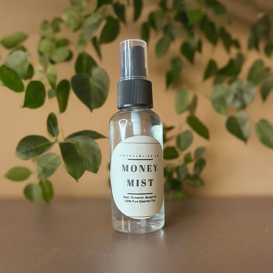 Money Mist Prosperity Attracting  Aroma Spray 2oz Basil, Cinnamon, Bergamot Essential Oils - JoyfulBliss Co.