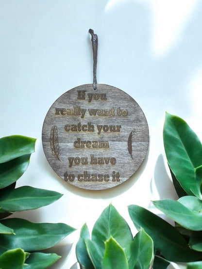 Cirlce Wood Engraved Quote Wall Hanging Decor 5.5in - JoyfulBliss Co.